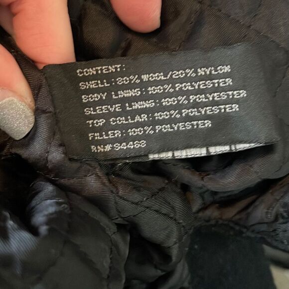 Liz Claiborne Men’s Thigh Length Black Italian Wool Blend Coat Jacket - Picture 6 of 7